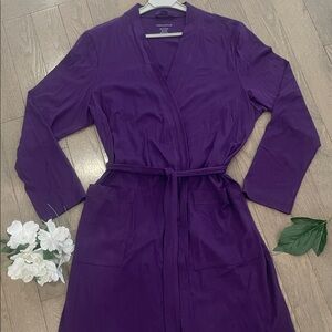 Lord & Taylor Purple Women's Cotton Wrap Robe Size XL